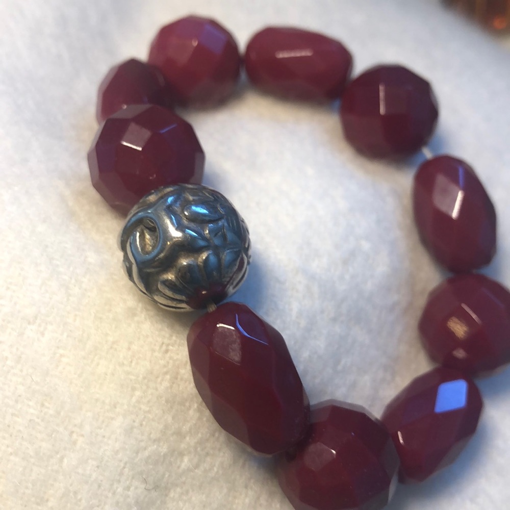 Rust Colored Faceted Bead Bracelet